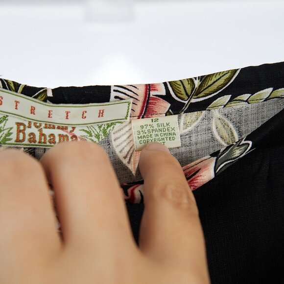 Vintage Tommy Bahama Silk Blend Stretch Wide Leg Loose Pants Women's Size 12 - Picture 6 of 7